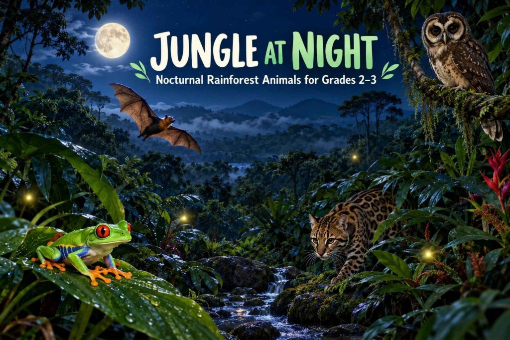 jungle noctural worksheet for grades 3